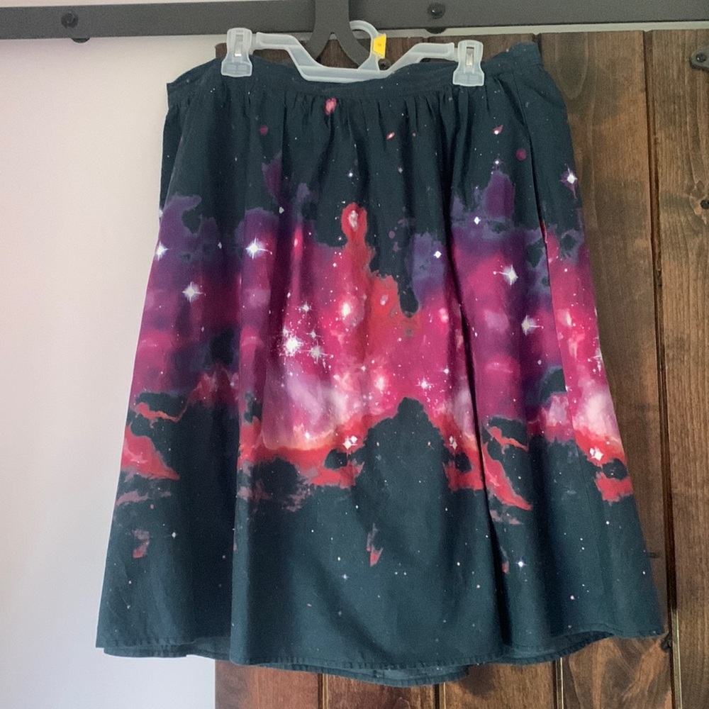 COPY - ModCloth Plus size galaxy midi skirt